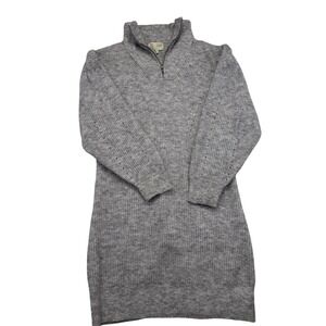 Saturday Sunday by Anthropologie Gray Knit Zipper Mock Neck Sweater Dress Size S